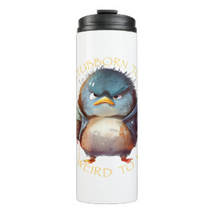 Vogel te koppig om te stoppen te raar om in schatt thermosbeker