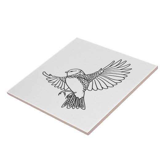 vogel tegeltje (Zijkant)