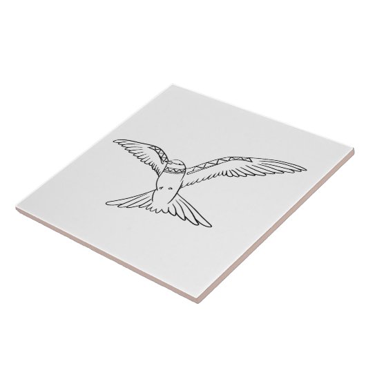 vogel tegeltje (Zijkant)