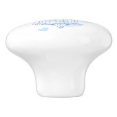 Vogel twee liefhebbers harten blauwe deurknop keramische knop (Zijkant)