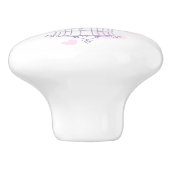 Vogel twee liefhebbers harten paarse deurknop keramische knop (Zijkant)