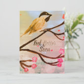 Vogel uit de Cherry Tree-Kaart, iets beters Kaart (Staand voorkant)