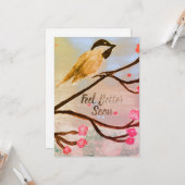 Vogel uit de Cherry Tree-Kaart, iets beters Kaart (Voorkant / Achterkant in situ)