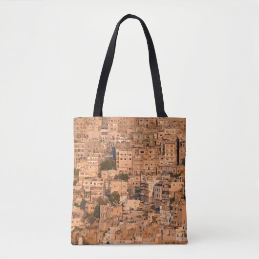 Vogel uitzicht op Arabische stad. Amman. Jordanië. Tote Bag (Voorkant)