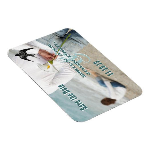 vogel Uw Foto slaat de datum op Magneet (Rechterzijde)