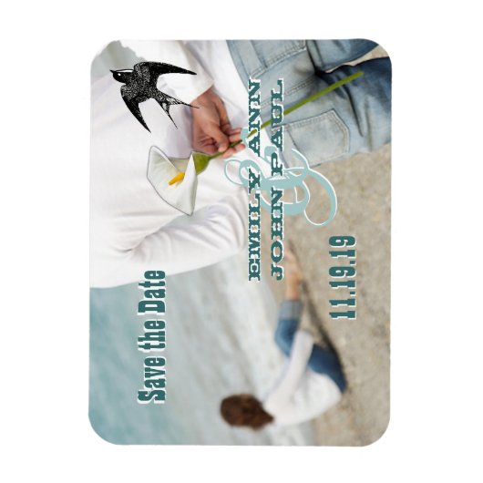  vogel Uw Foto slaat de datum op Magneet (Verticaal)