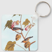 Vogel van Audubon Bay Breasted Warbler op Plant va Sleutelhanger (Achterkant)