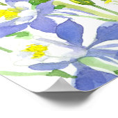 Vogel van Colorado Lark die wilde bloemen bundelt Poster (Hoek)