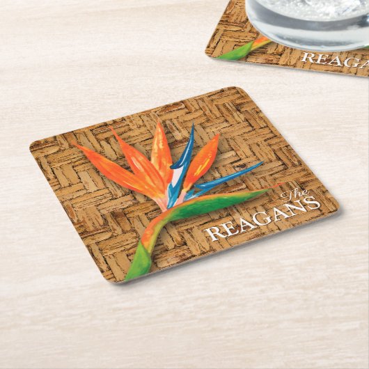 Vogel van de Douane van het Paradijs Kartonnen Onderzetters (Schuin)