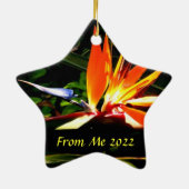 Vogel van de kerstfeestdag van het Paradijs, Star Keramisch Ornament (Achterkant)