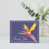 Vogel van de paradijse marine achtergrond Dank u w Briefkaart (Staand voorkant)