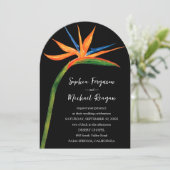 Vogel van de paradijse QR-code in één bruiloft Kaart (Staand voorkant)