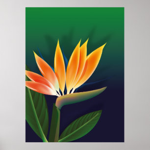 Vogel van de paradijzenbloem poster