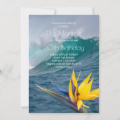 Vogel van de Paradise Big Wave Birthday Party Kaart (Voorkant)
