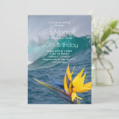 Vogel van de Paradise Big Wave Birthday Party Kaart (Staand voorkant)