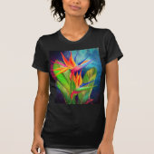 Vogel van de Paradise-bloem - gemanipuleerde kunst T-shirt (Voorkant)