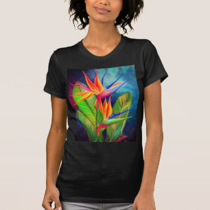 Vogel van de Paradise-bloem - gemanipuleerde kunst T-shirt