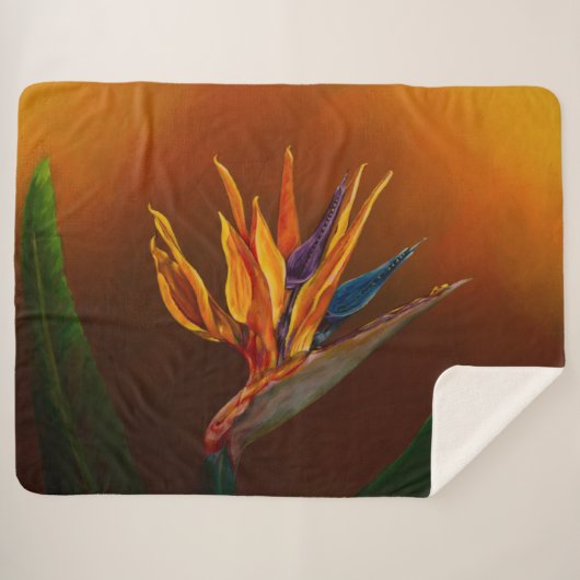 Vogel van de Paradise-bloem Sherpa Deken (Voorkant (horizontaal))