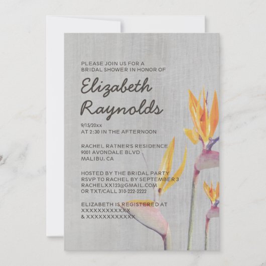  vogel van de Paradise Bridal Shower-uitvindingen Kaart (Voorkant)