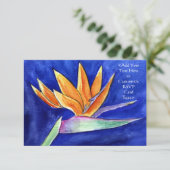 Vogel van de Paradise Flower Art RSVP Uitnodiging (Staand voorkant)