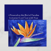 Vogel van de Paradise Flower Art RSVP Uitnodiging (Voorkant / Achterkant)