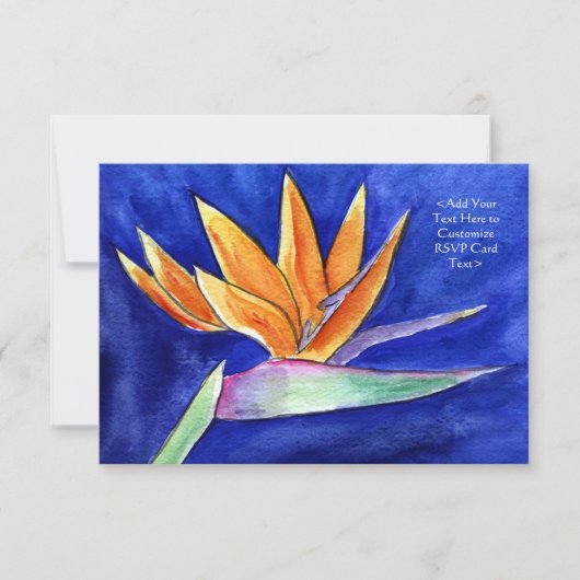 Vogel van de Paradise Flower Art RSVP Uitnodiging (Voorkant)