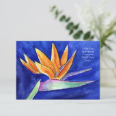 Vogel van de Paradise Flower Art RSVP Uitnodiging (Staand voorkant)