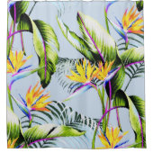 Vogel van de Paradise palm laat een tropisch ongev Douchegordijn (Voorkant)