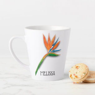 Vogel van de Paradise Tropische Vloer PERSONALIZED Latte Mok