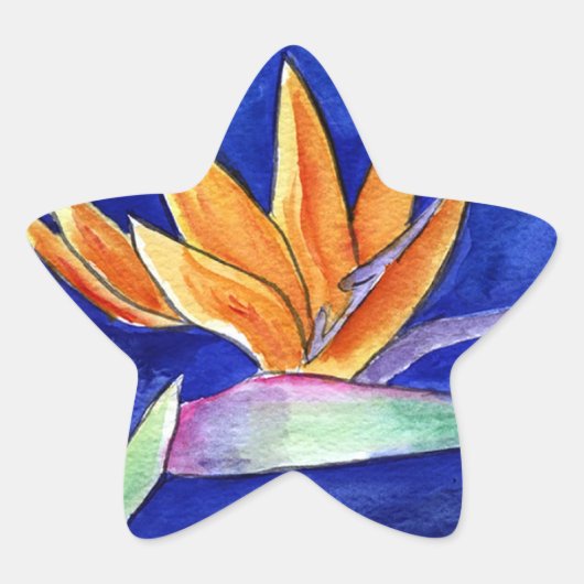 Vogel van de Paradise Vloerkunstschilderaar Ster Sticker (Voorkant)