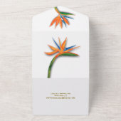 Vogel van de Paradise-Waterverf All In One Uitnodiging (Buitenkant)