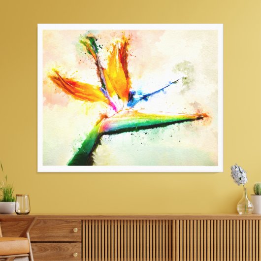 Vogel van de Paradise-Waterverf Canvas Afdruk (Insitu (Woonkamer))