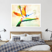 Vogel van de Paradise-Waterverf Canvas Afdruk (Insitu (Slaapkamer))