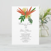 Vogel van de Paradise Waterverf Tropic Ink Wedding Kaart (Staand voorkant)