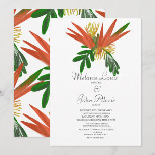 Vogel van de Paradise Waterverf Tropic Ink Wedding Kaart