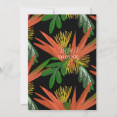 Vogel van de Paradise Waterverf Tropic Ink Wedding Kaart (Achterkant)