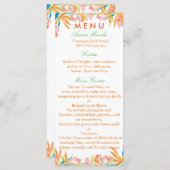 Vogel van de Paradise Waterverf Tropisch uitgebrei Menu (Voorkant / Achterkant)