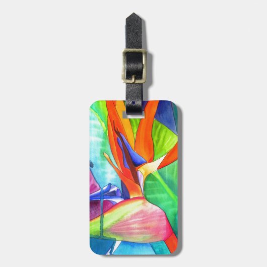 Vogel van de tropische kunst van Paradise Strelitz Bagagelabel (Voorkant verticaal)