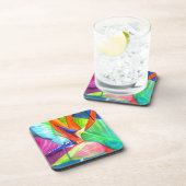 Vogel van de tropische kunst van Paradise Strelitz Bier Onderzetter (Rechterzijde)