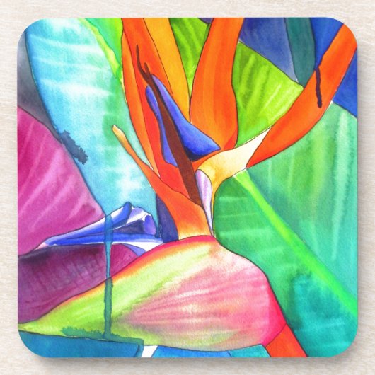 Vogel van de tropische kunst van Paradise Strelitz Bier Onderzetter (Voorkant)