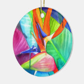 Vogel van de tropische kunst van Paradise Strelitz Keramisch Ornament (Links)