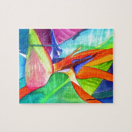 Vogel van de tropische kunst van Paradise Strelitz Legpuzzel (Horizontaal)