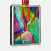 Vogel van de tropische kunst van Paradise Strelitz Metalen Ornament (Rechts)