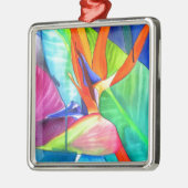 Vogel van de tropische kunst van Paradise Strelitz Metalen Ornament (Links)