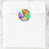 Vogel van de tropische kunst van Paradise Strelitz Ronde Sticker (Tas)