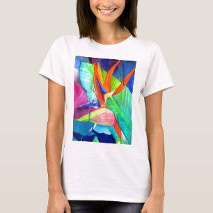 Vogel van de tropische kunst van Paradise Strelitz T-shirt