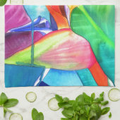 Vogel van de tropische kunst van Paradise Strelitz Theedoek (Gevouwen)