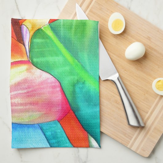 Vogel van de tropische kunst van Paradise Strelitz Theedoek (Quarter Fold)