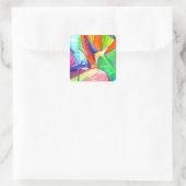 Vogel van de tropische kunst van Paradise Strelitz Vierkante Sticker (Tas)