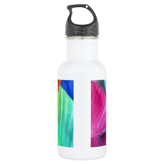 Vogel van de tropische kunst van Paradise Strelitz Waterfles (Achterkant)